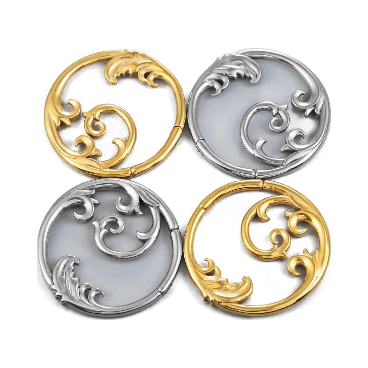 Poids d'oreille vague – Acier inoxydable 4mm