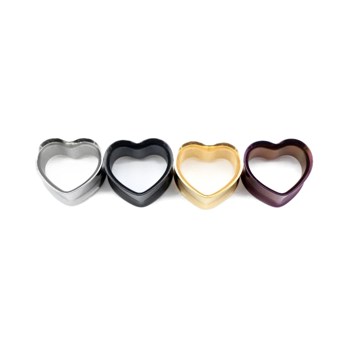 Plugs cœur en acier inoxydable 8-30mm (lot de 2)