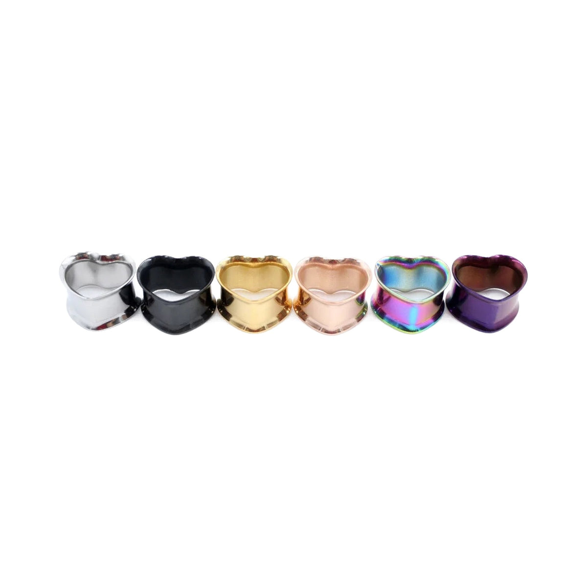 Plugs cœur en acier inoxydable 8-30mm (lot de 2)