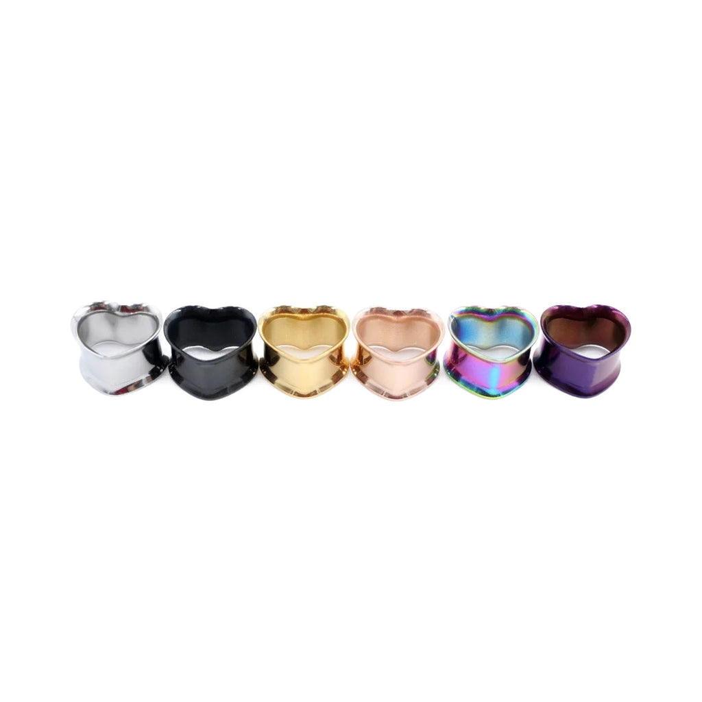 Plugs cœur en acier inoxydable 8-30mm (lot de 2)
