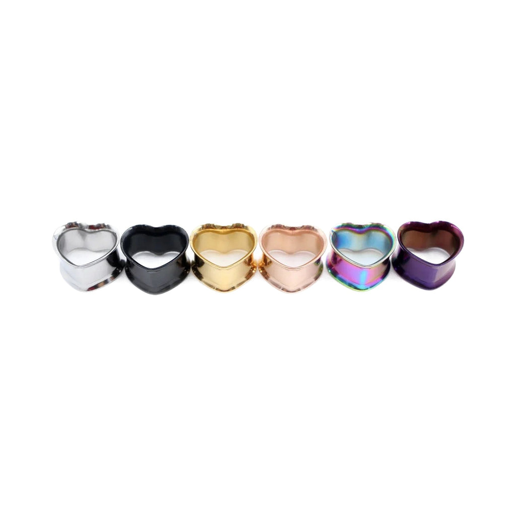 Plugs cœur en acier inoxydable 8-30mm (lot de 2)