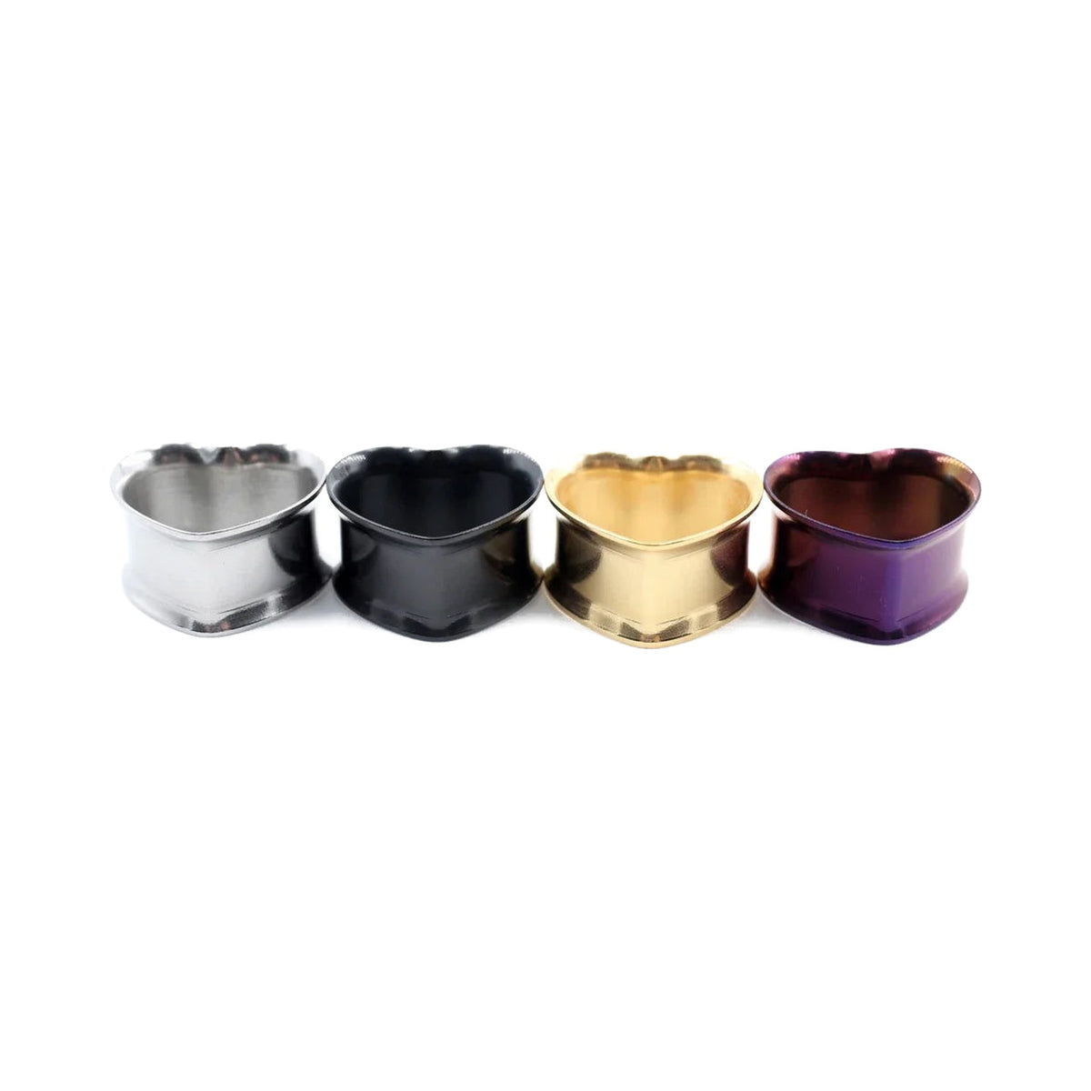 Plugs cœur en acier inoxydable 8-30mm (lot de 2)