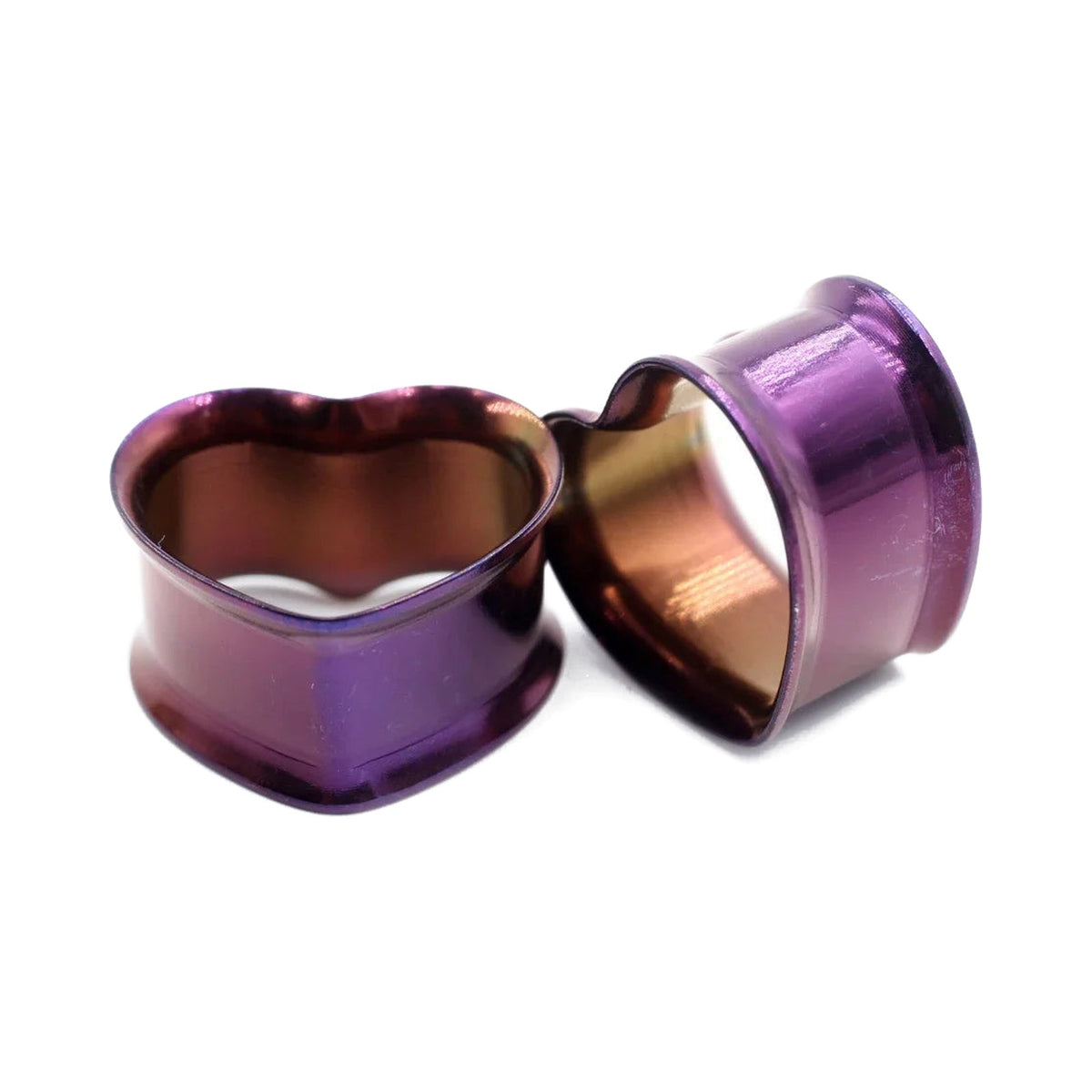 Plugs cœur en acier inoxydable 8-30mm (lot de 2)