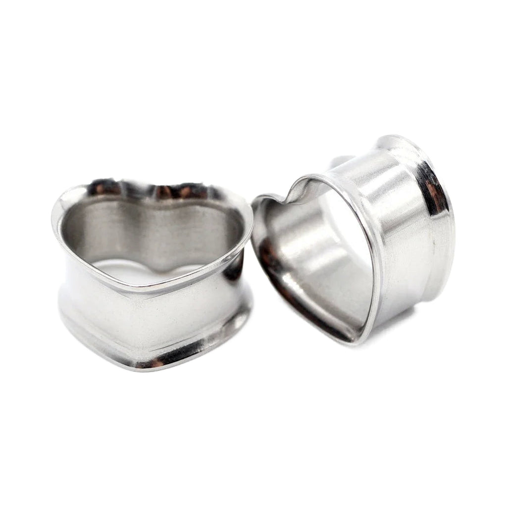 Plugs cœur en acier inoxydable 8-30mm (lot de 2)