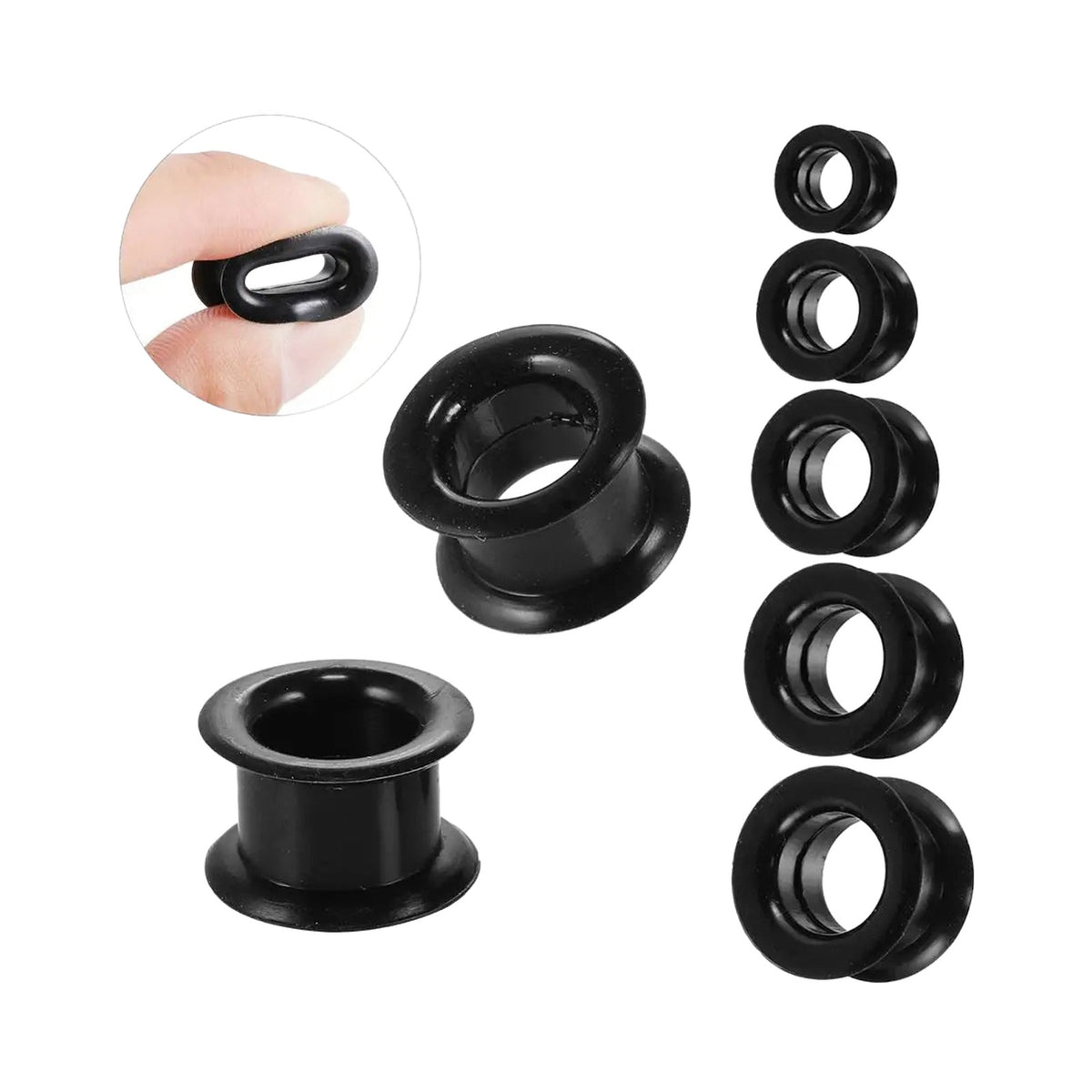 Plugs et tunnels en silicone 3-48mm (paire)