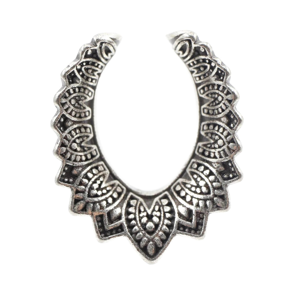 Plug tunnel oreille en cuivre motif mandala, vue de face — Stretchy
