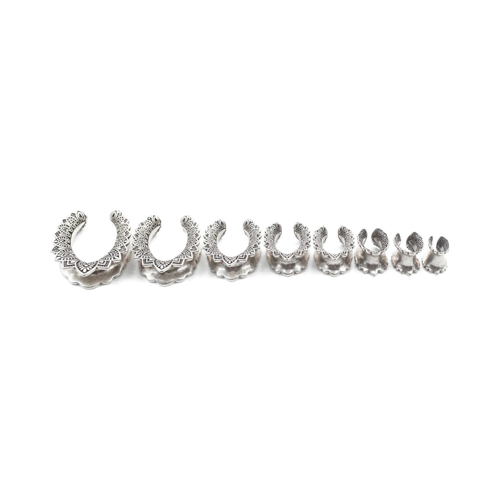 Plug tunnel cuivre mandala, gamme de tailles de 8 à 25 mm — Stretchy