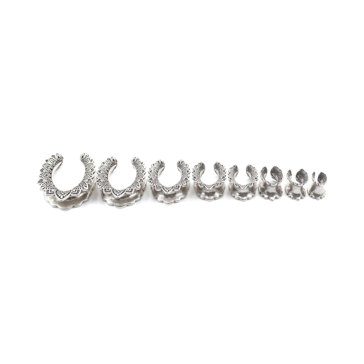 Plug tunnel cuivre mandala, gamme de tailles de 8 à 25 mm — Stretchy