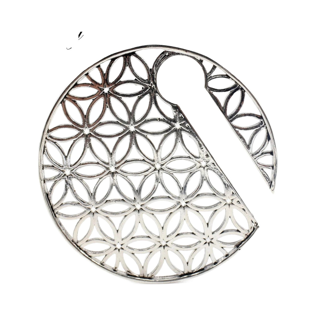 Poids d'oreille laiton mandala, vue principale — Stretchy
