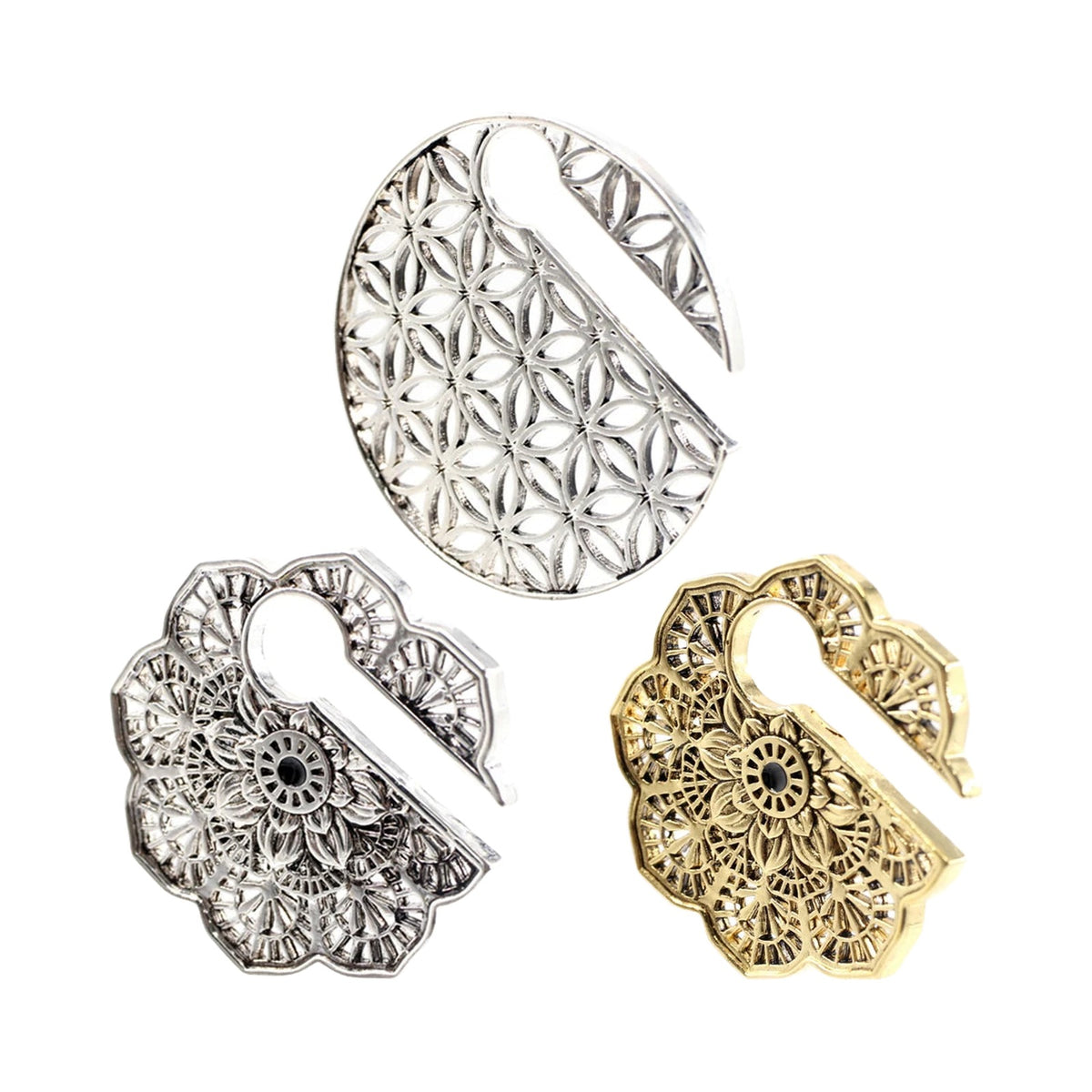 Poids d'oreille laiton mandala