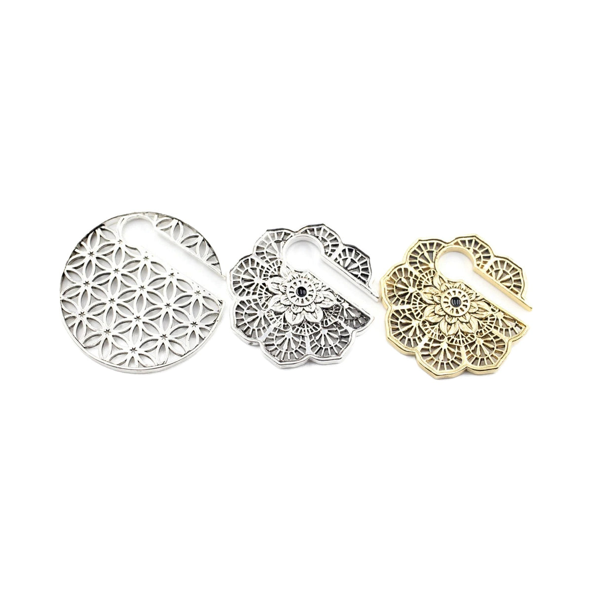 Poids d'oreille laiton mandala