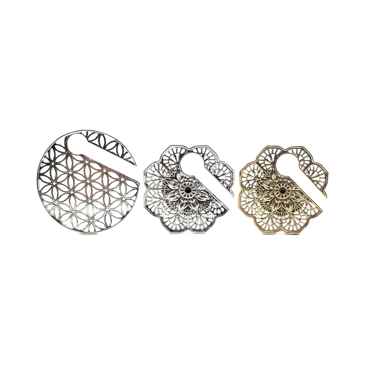 Poids d'oreille laiton mandala