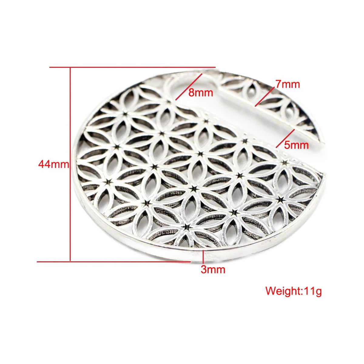 Poids d'oreille laiton mandala