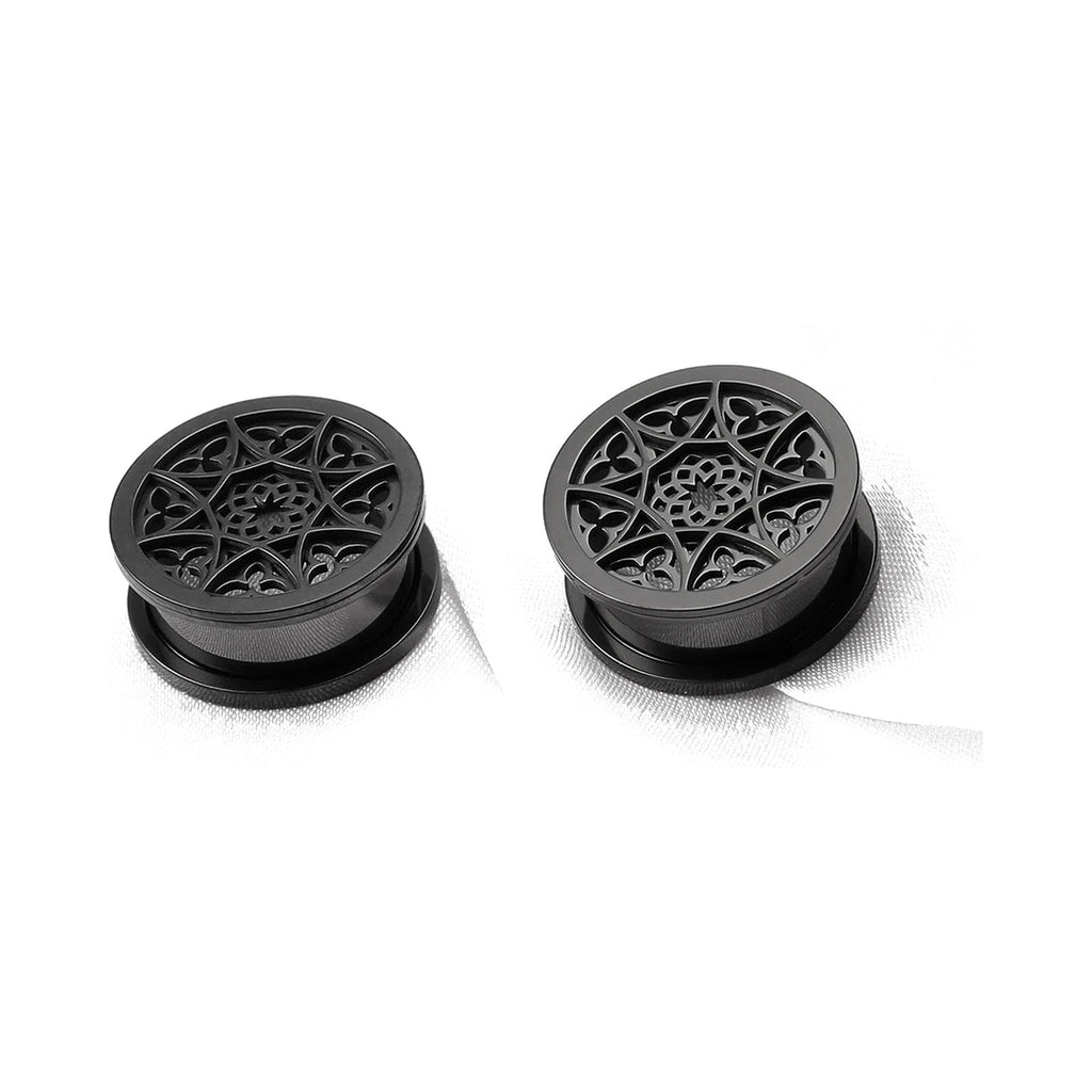 Plugs acier fleur — paire