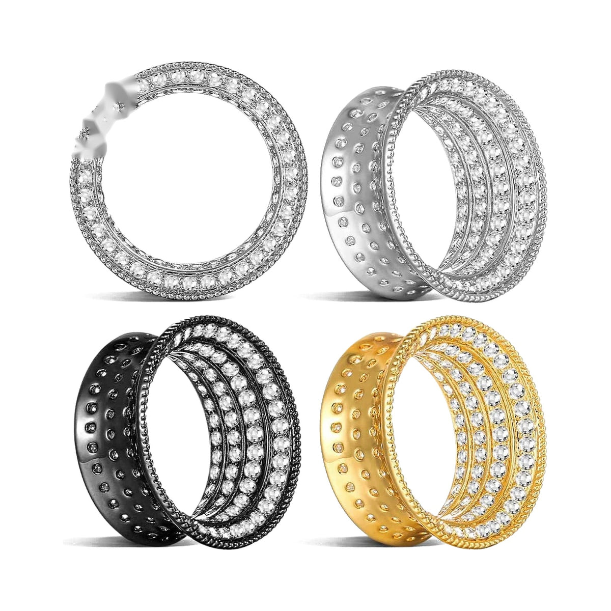 Tunnel acier serti strass