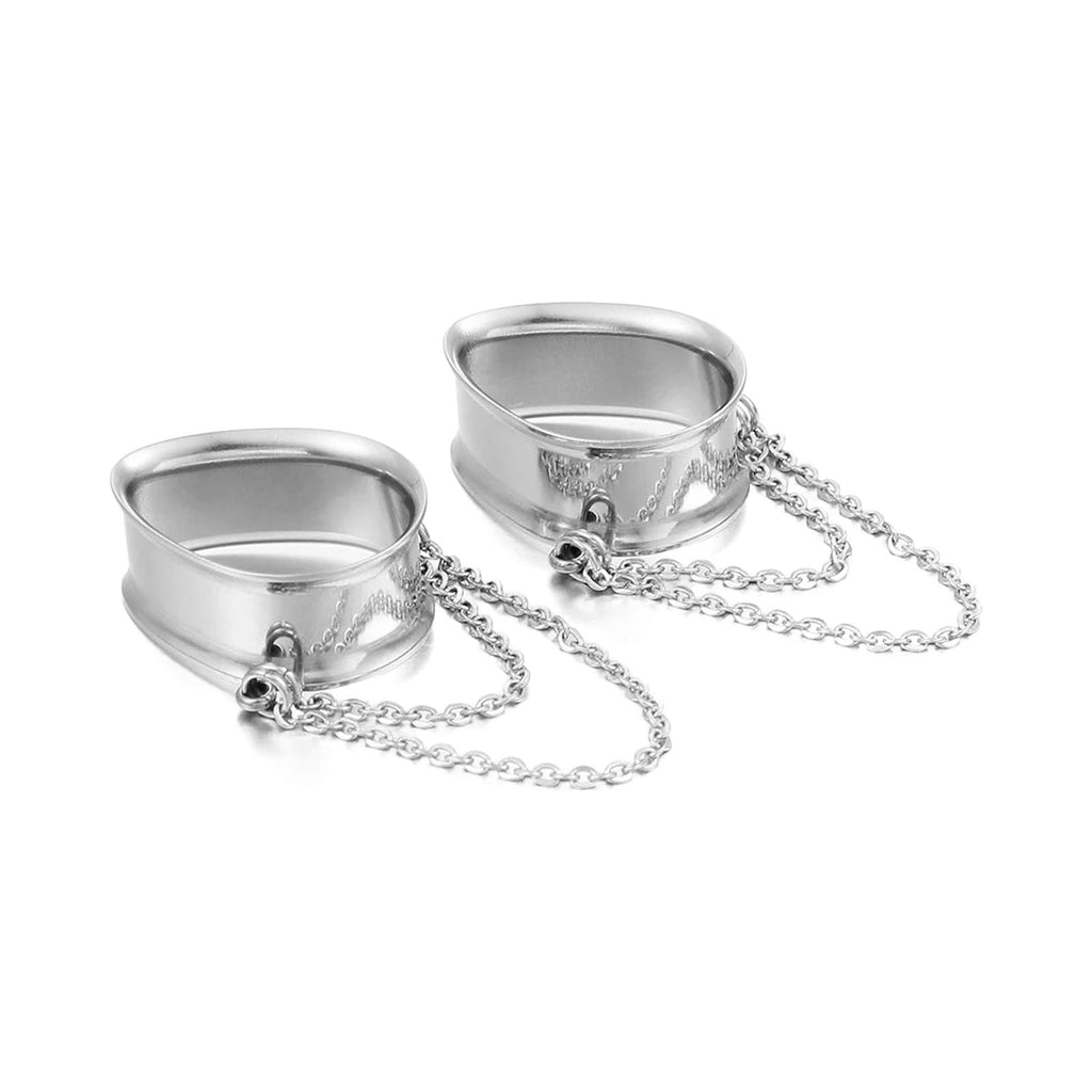 Plugs acier goutte à chaîne — paire