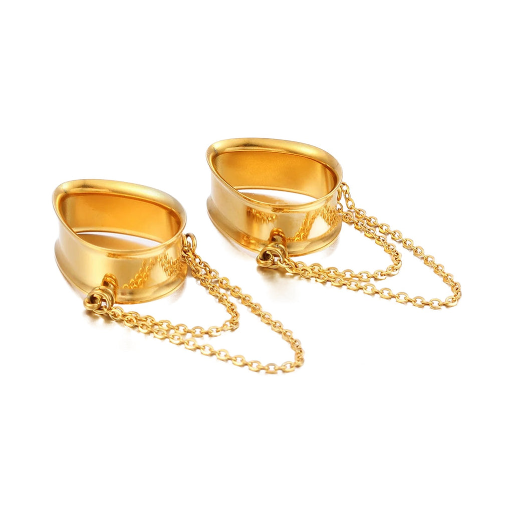Plugs acier goutte à chaîne — paire